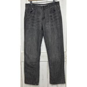 Akademiks Jeans Gray Baggy Wide Leg Skater Hip Hop Rap Streetwear Pants Size 18